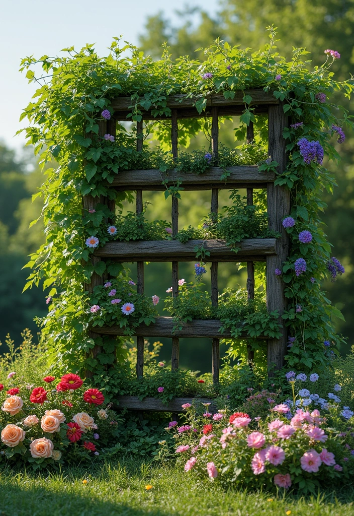 30 Trellis Ideas for Climbing Plants That Transform Your Garden - 11. Multi-Level Trellis