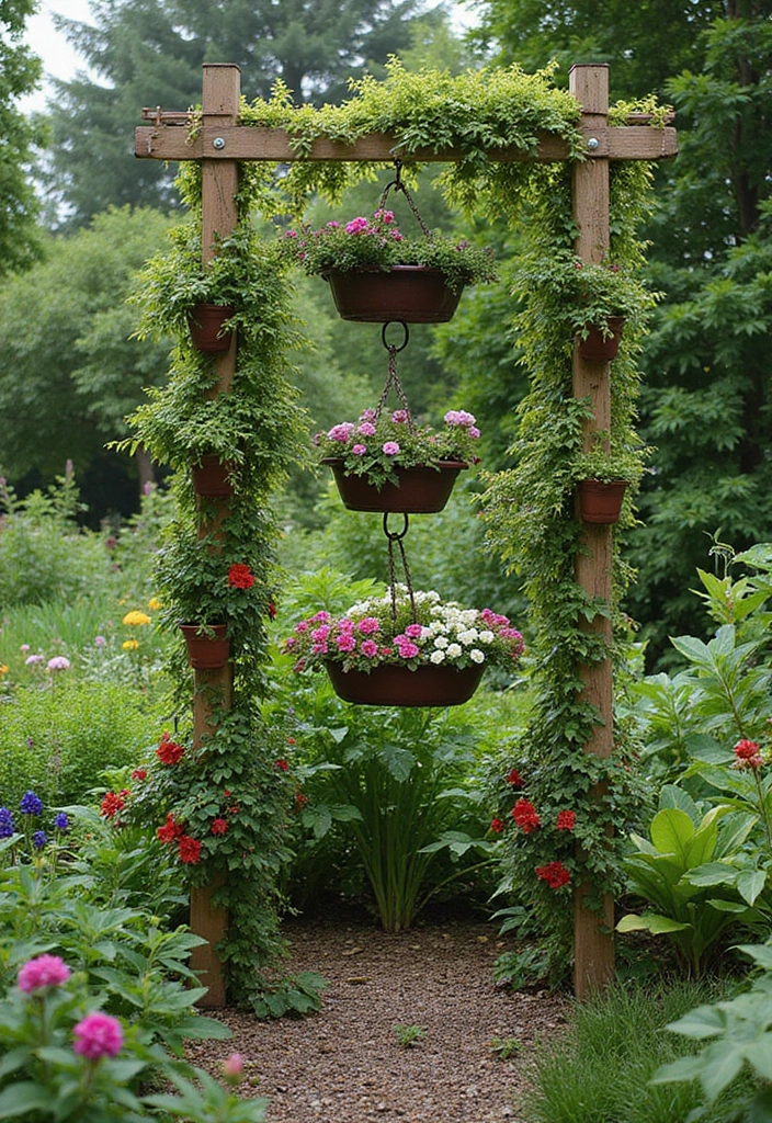 30 Trellis Ideas for Climbing Plants That Transform Your Garden - 12. Trellis with Planters