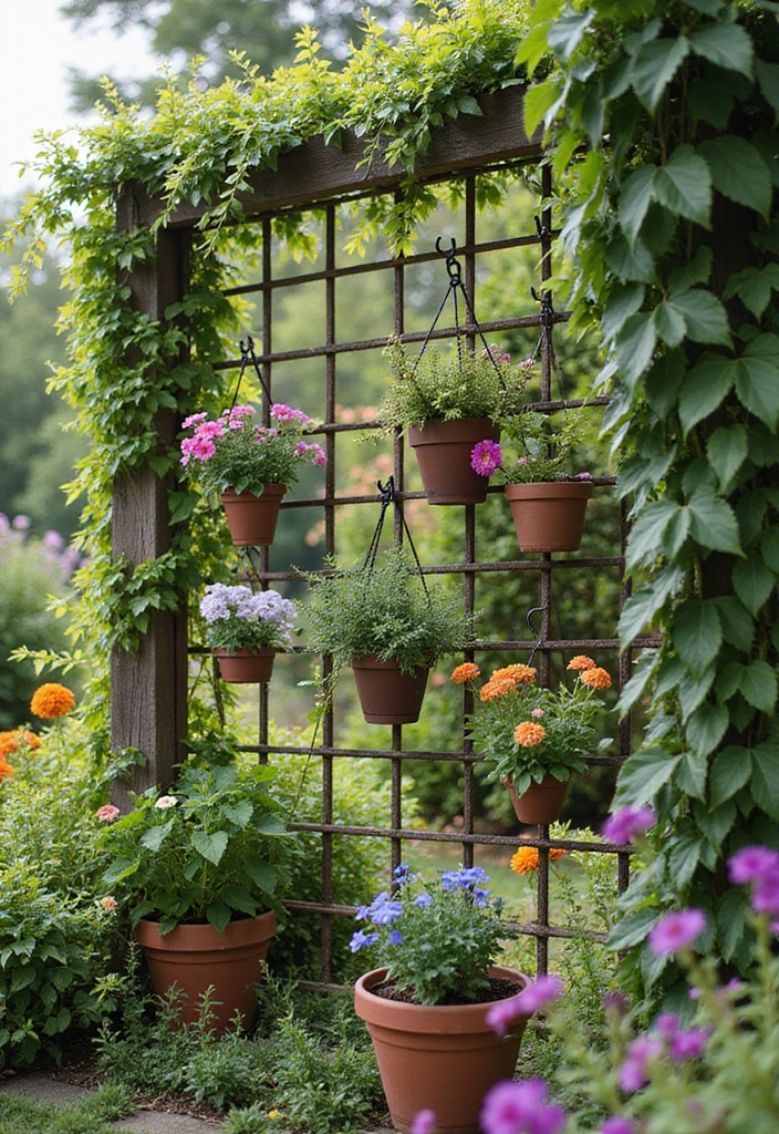 30 Trellis Ideas for Climbing Plants That Transform Your Garden - 26. Trellis with Hooks