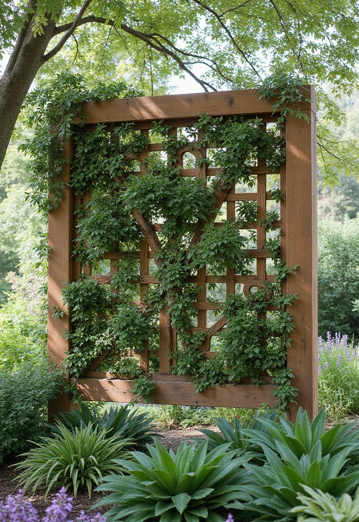 30 Trellis Ideas for Climbing Plants That Transform Your Garden - 9. Trellis Wall Art