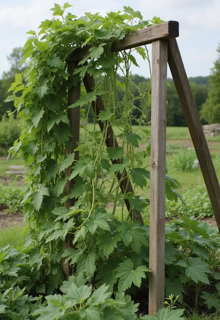 30 Veggie Garden Trellis Ideas That Boost Your Harvest - 1. Classic A-Frame Trellis