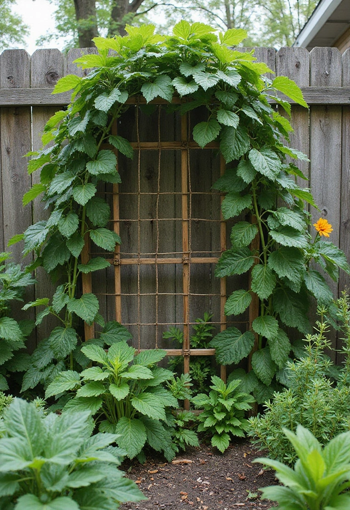30 Veggie Garden Trellis Ideas That Boost Your Harvest - 10. Fence Trellis Combo