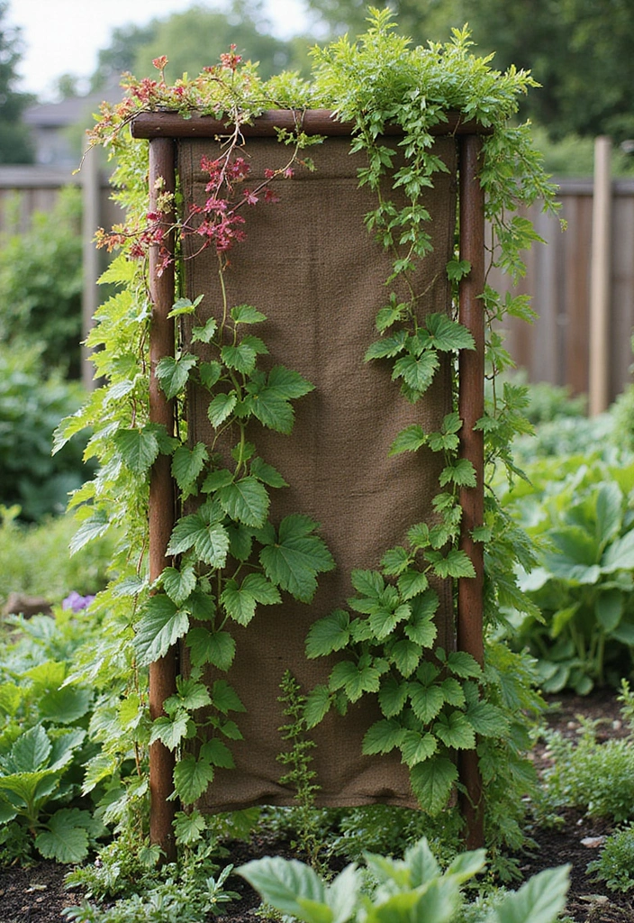 30 Veggie Garden Trellis Ideas That Boost Your Harvest - 15. Fabric Trellis