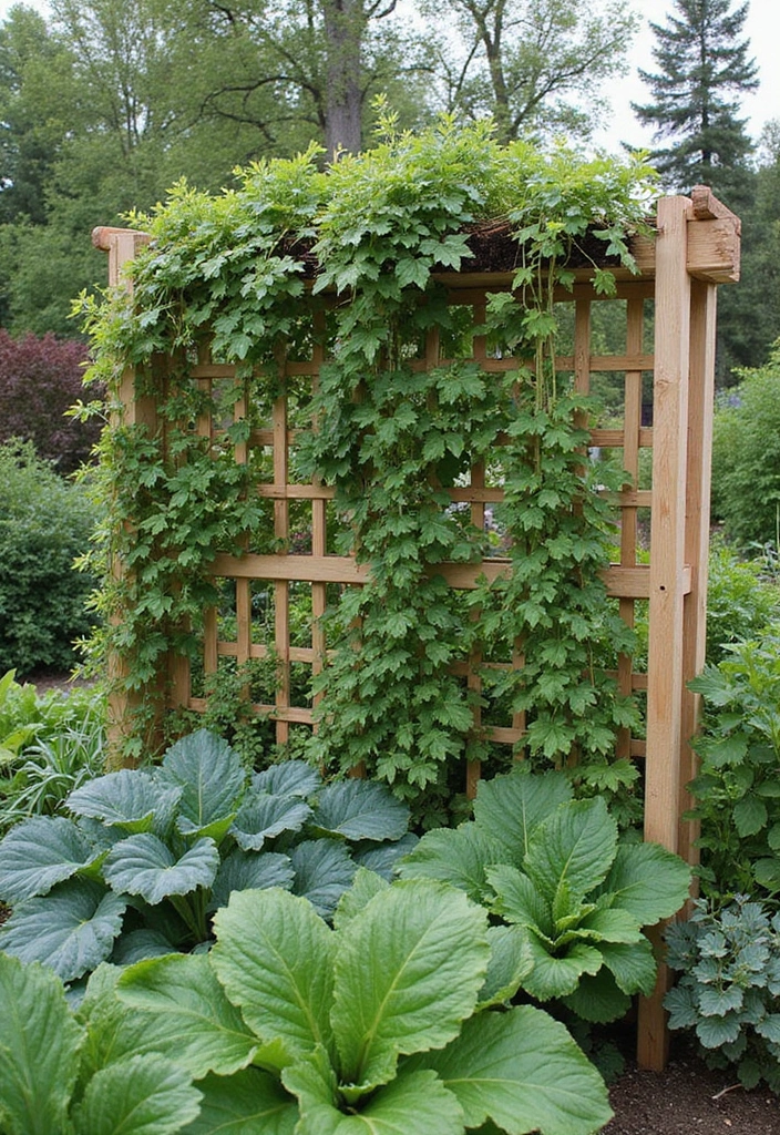 30 Veggie Garden Trellis Ideas That Boost Your Harvest - 26. Customized Lattice Trellis