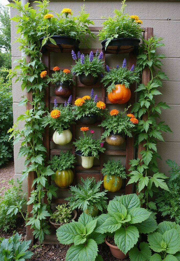 30 Veggie Garden Trellis Ideas That Boost Your Harvest - 28. Cascading Wall Trellis
