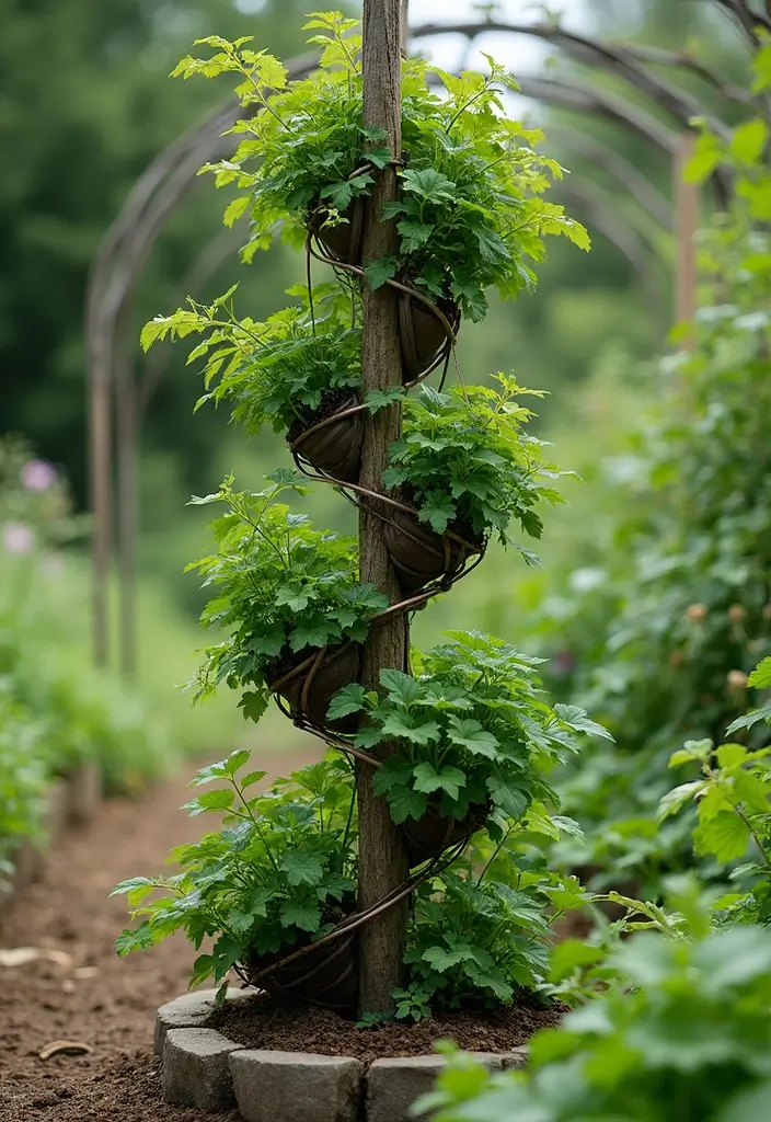 30 Veggie Garden Trellis Ideas That Boost Your Harvest - 29. Spiral Trellis