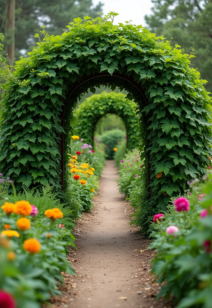 30 Veggie Garden Trellis Ideas That Boost Your Harvest - 8. Arched Garden Gateway