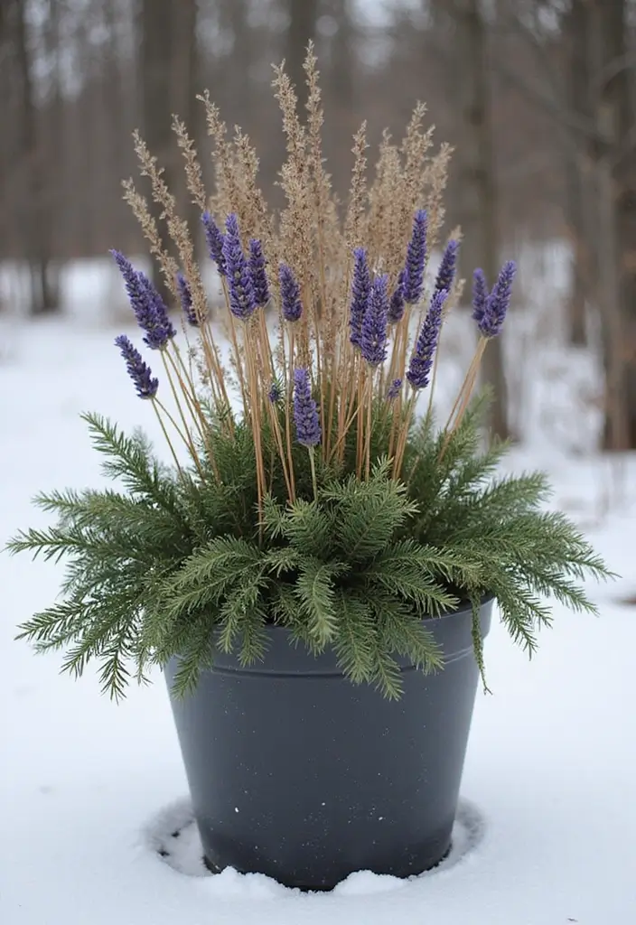 30 Winter Planter Ideas to Brighten Cold Days 129 30 Winter Planter Ideas to Brighten Cold Days - 21. Dried Flower Arrangements