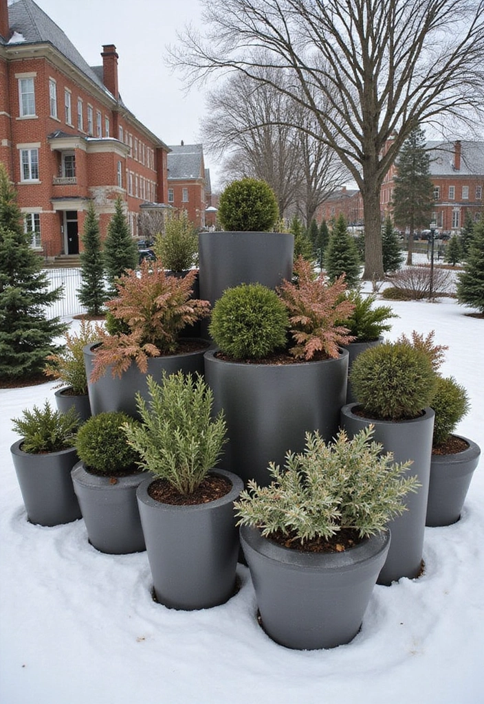 30 Winter Planter Ideas to Brighten Cold Days 136 30 Winter Planter Ideas to Brighten Cold Days - 22. Unique Planter Shapes