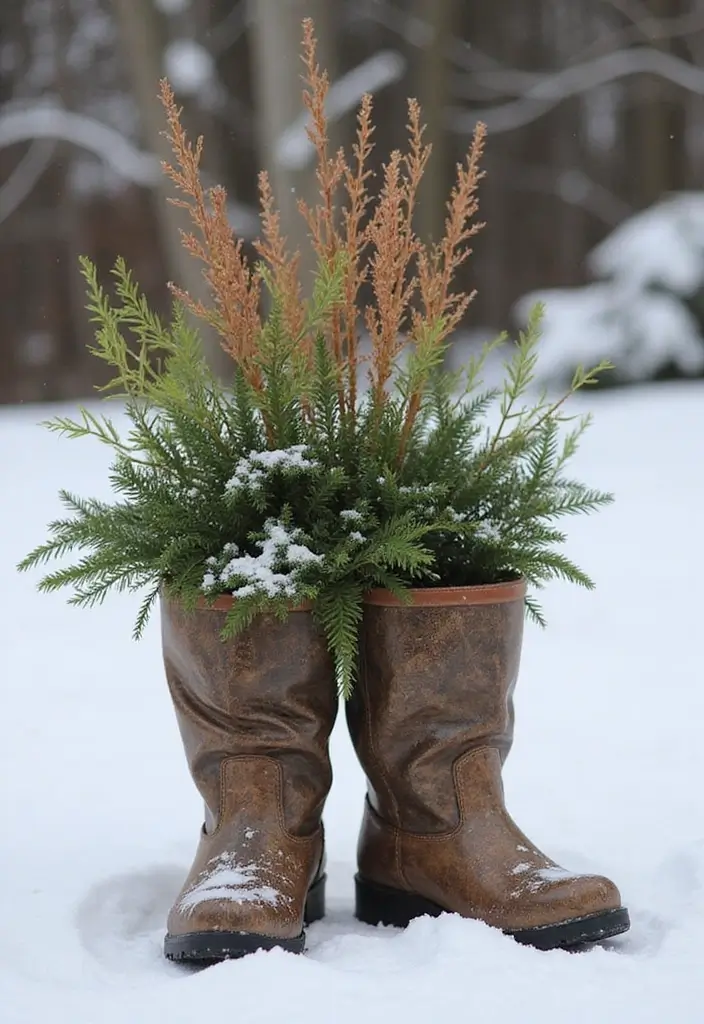 30 Winter Planter Ideas to Brighten Cold Days 181 30 Winter Planter Ideas to Brighten Cold Days - 29. Sustainable Planter Ideas