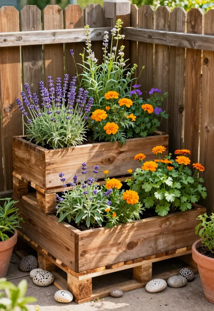 10 Corner Garden Bed Ideas for Smart Use of Unused Yard Space - 4. Pallet Corner Planters 1