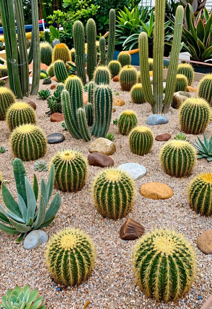 10 Island Garden Bed Ideas for Standalone Focal Point Landscaping - 4. Colorful Cactus and Succulent Island Bed 1