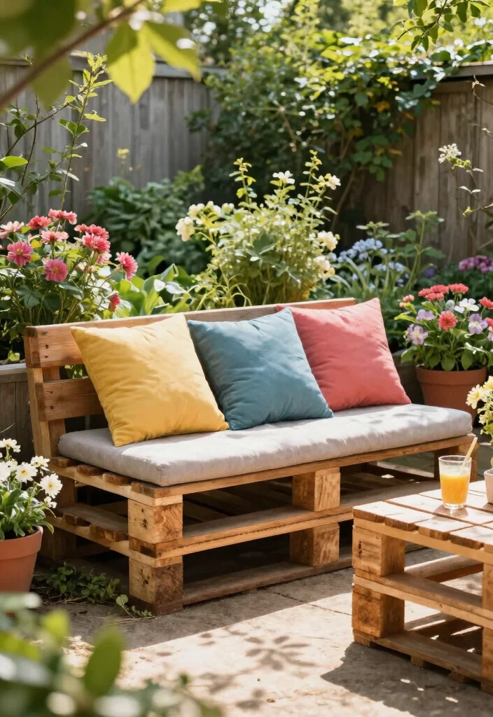10 Pallet Landscaping Ideas for Creative Budget Friendly DIY Gardens - 3. Pallet Garden Bench 1