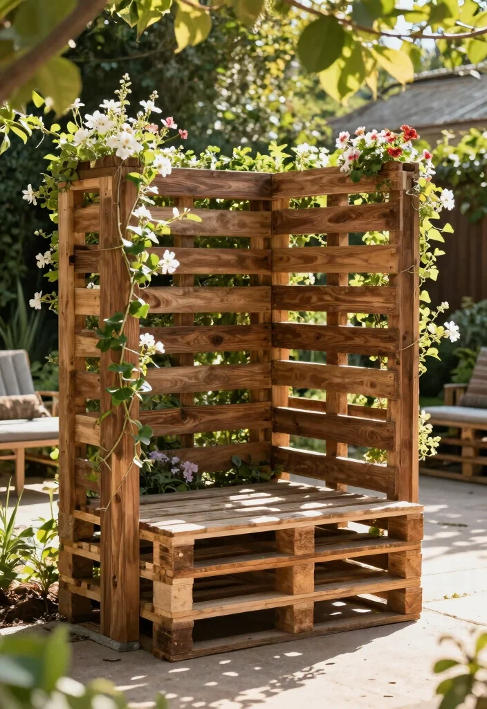 10 Pallet Landscaping Ideas for Creative Budget Friendly DIY Gardens - 5. Pallet Privacy Screen 1