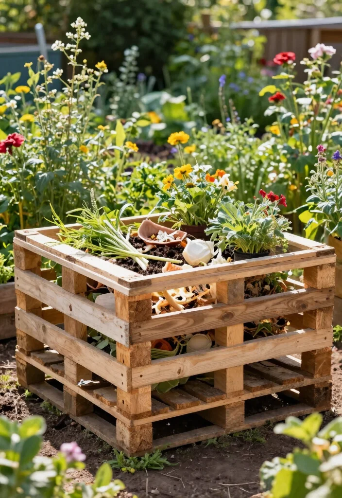 10 Pallet Landscaping Ideas for Creative Budget Friendly DIY Gardens - 6. Pallet Compost Bin 1