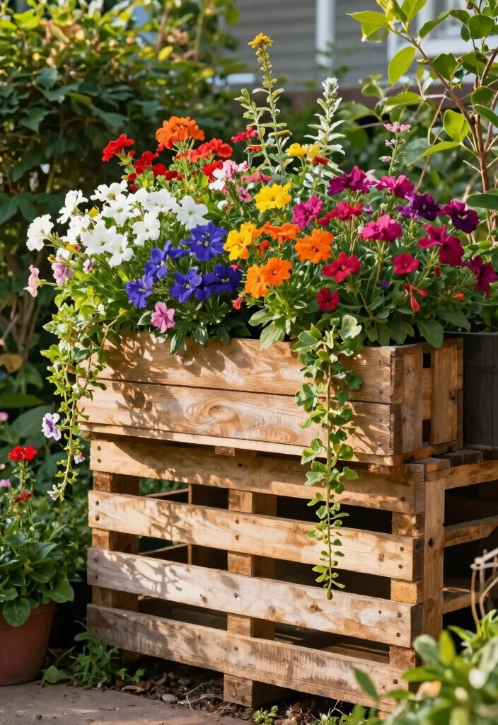 10 Pallet Landscaping Ideas for Creative Budget Friendly DIY Gardens - 8. Pallet Wall Planter 1