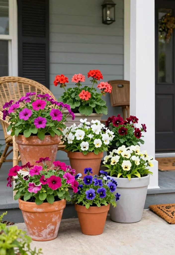 10 Small Flower Bed Ideas in Front of House for Instant Curb Appeal 3 10 Small Flower Bed Ideas in Front of House for Instant Curb Appeal - 3. Container Flower Beds 1