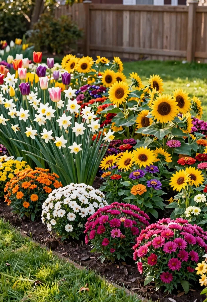 10 Small Flower Bed Ideas in Front of House for Instant Curb Appeal 5 10 Small Flower Bed Ideas in Front of House for Instant Curb Appeal - 5. Seasonal Flower Beds 1