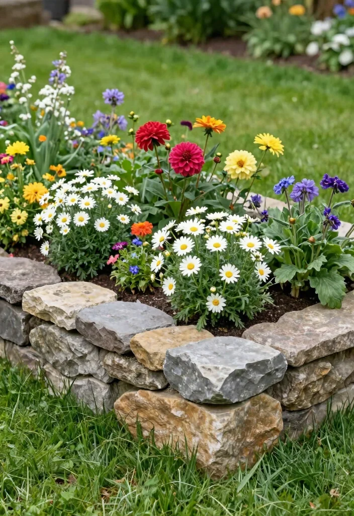12 Above Ground Flower Bed Ideas for Easy Access and Modern Garden Design 5 12 Above Ground Flower Bed Ideas for Easy Access and Modern Garden Design - 5. Stone Raised Beds 1