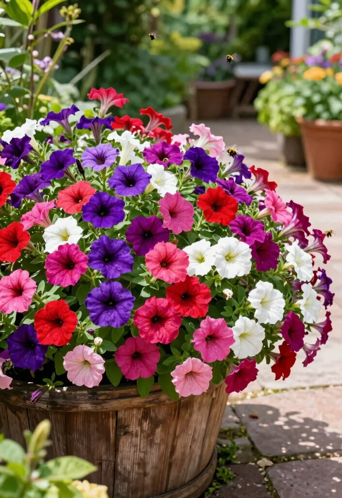 12 Annual Flower Bed Ideas for Fresh Color Every Growing Season - 1. Bold and Bright Petunia Parade 1