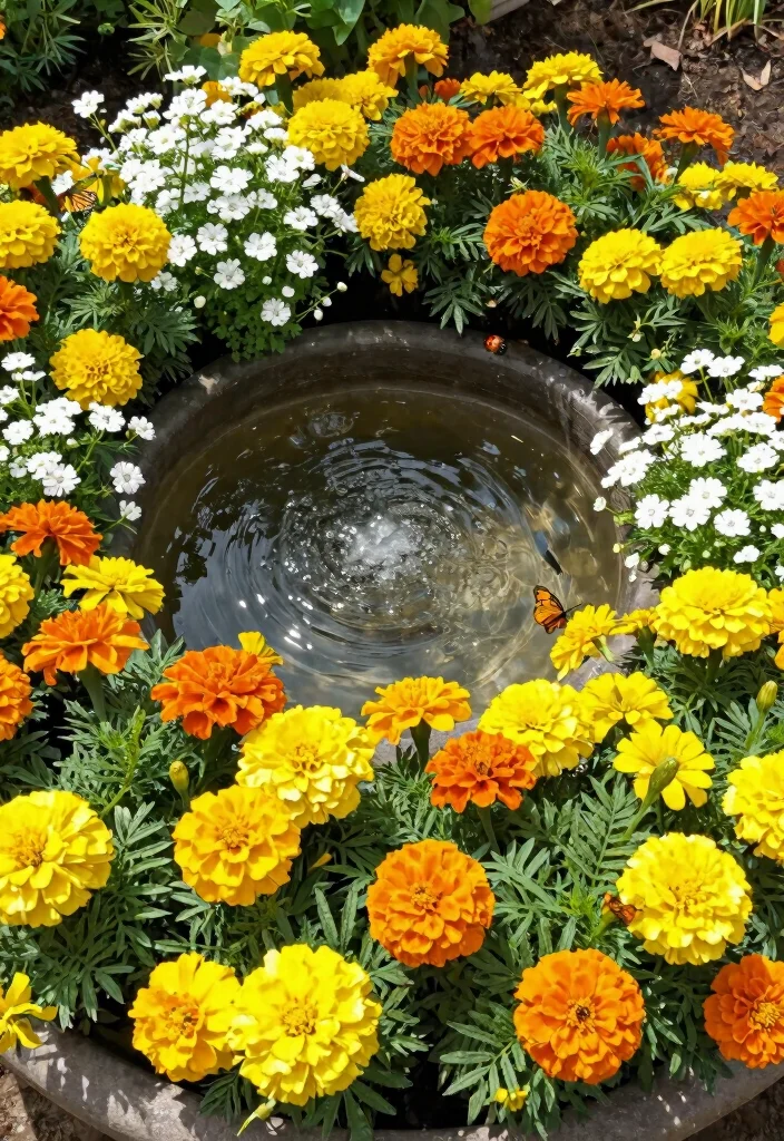12 Annual Flower Bed Ideas for Fresh Color Every Growing Season - 2. Cheerful Marigold Spectacle 1