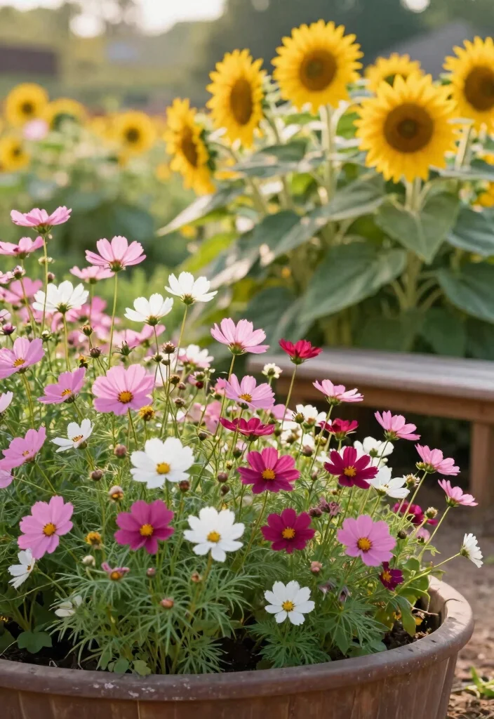 12 Annual Flower Bed Ideas for Fresh Color Every Growing Season - 5. Radiant Cosmos Serenity 1