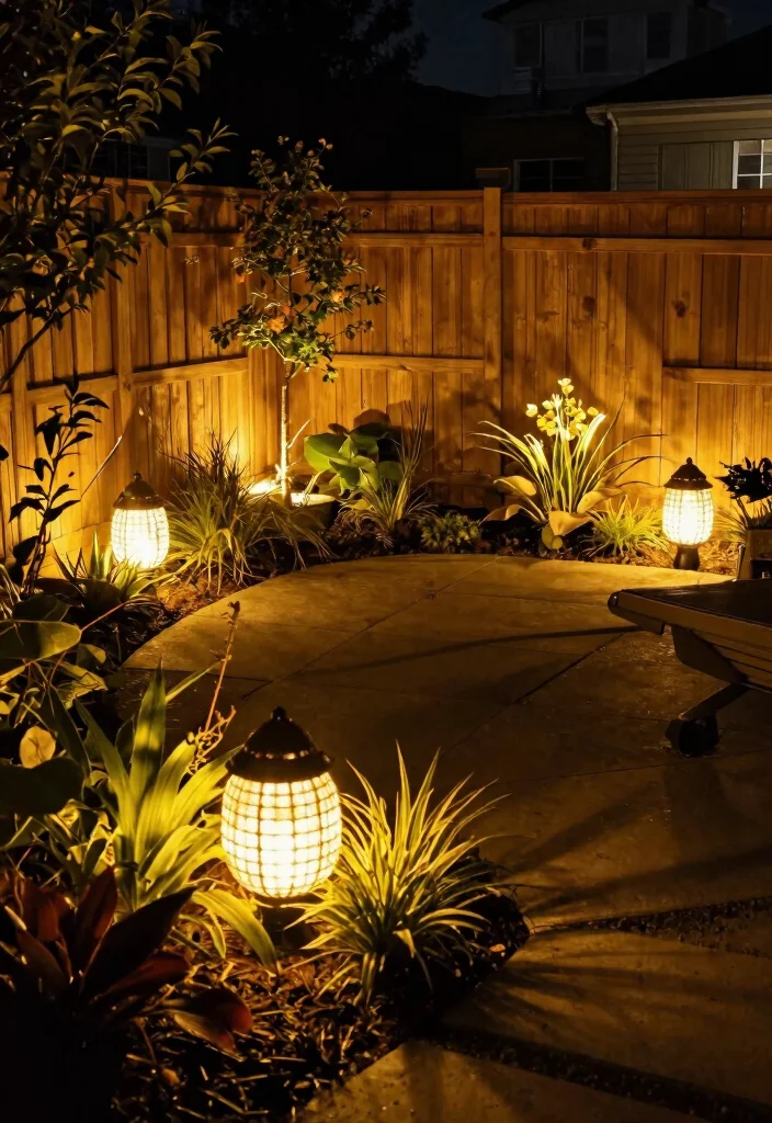 12 Backyard Fence Landscaping Ideas for Privacy Softening and Style - 11. Solar-Powered Garden Lights 1
