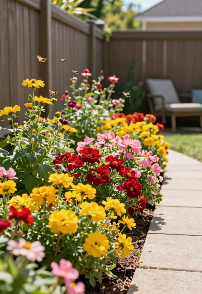 12 Backyard Fence Landscaping Ideas for Privacy Softening and Style - 8. Colorful Flower Borders 1