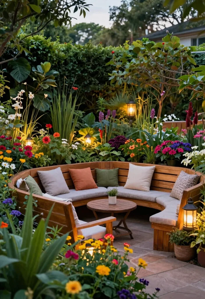 12 Berm Landscaping Ideas for Privacy, Drainage, and Visual Interest 10 12 Berm Landscaping Ideas for Privacy, Drainage, and Visual Interest - 10. Seating Area Integration in Berm Landscaping 1