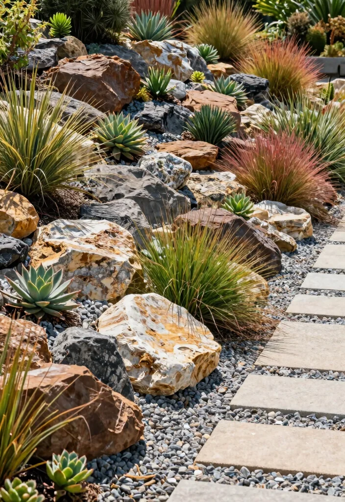 12 Berm Landscaping Ideas for Privacy, Drainage, and Visual Interest 4 12 Berm Landscaping Ideas for Privacy, Drainage, and Visual Interest - 4. Rock Garden Berm for Drainage Solutions 1