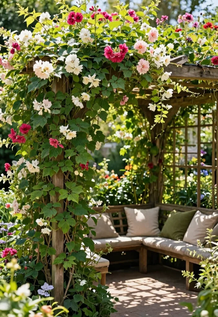 12 Berm Landscaping Ideas for Privacy, Drainage, and Visual Interest 7 12 Berm Landscaping Ideas for Privacy, Drainage, and Visual Interest - 7. Privacy Screen with Climbing Vines 1