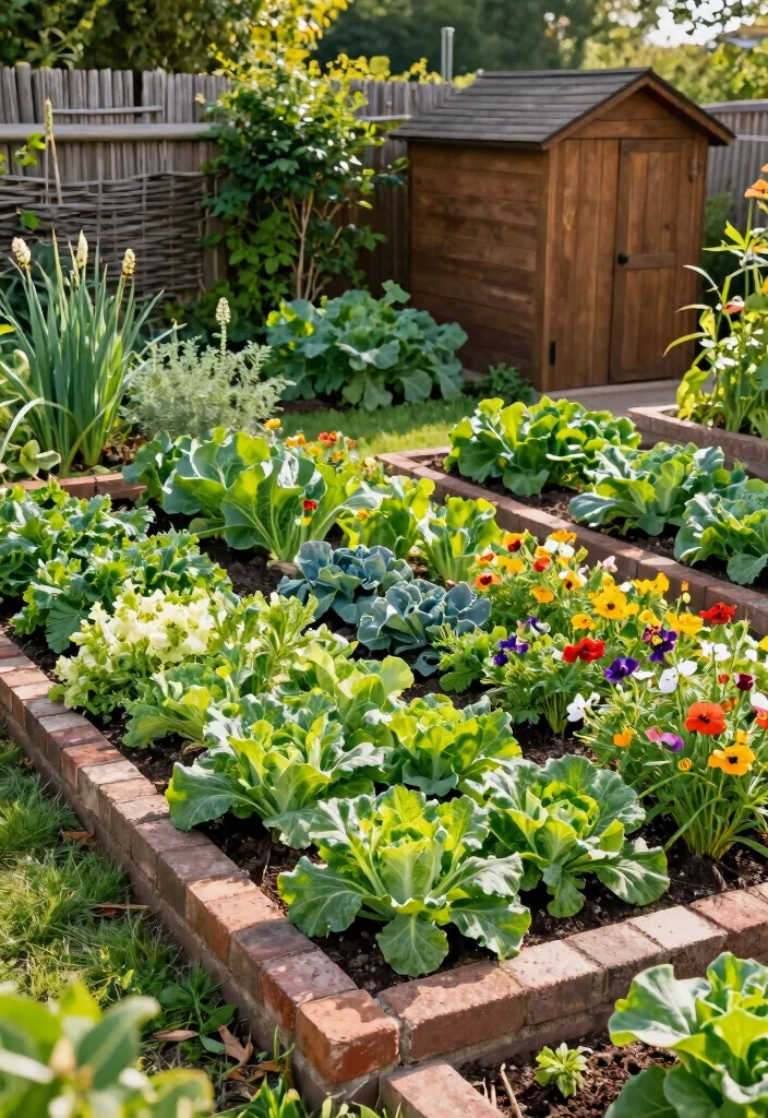 12 Brick Garden Bed Ideas for Classic Structure and Timeless Appeal - 4. Brick Edged Vegetable Gardens 1