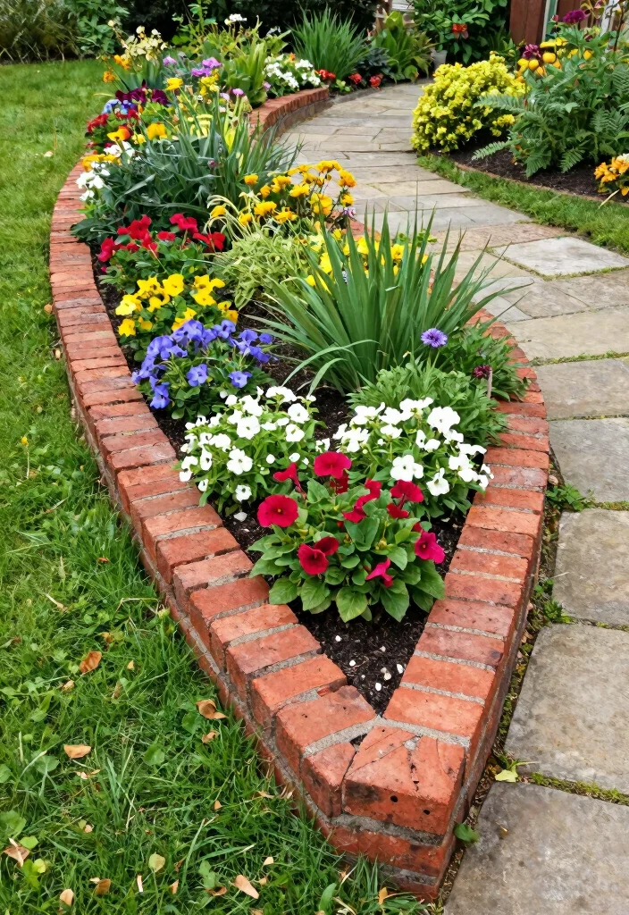 12 Brick Garden Bed Ideas for Classic Structure and Timeless Appeal - 6. Brick Garden Bed Borders 1