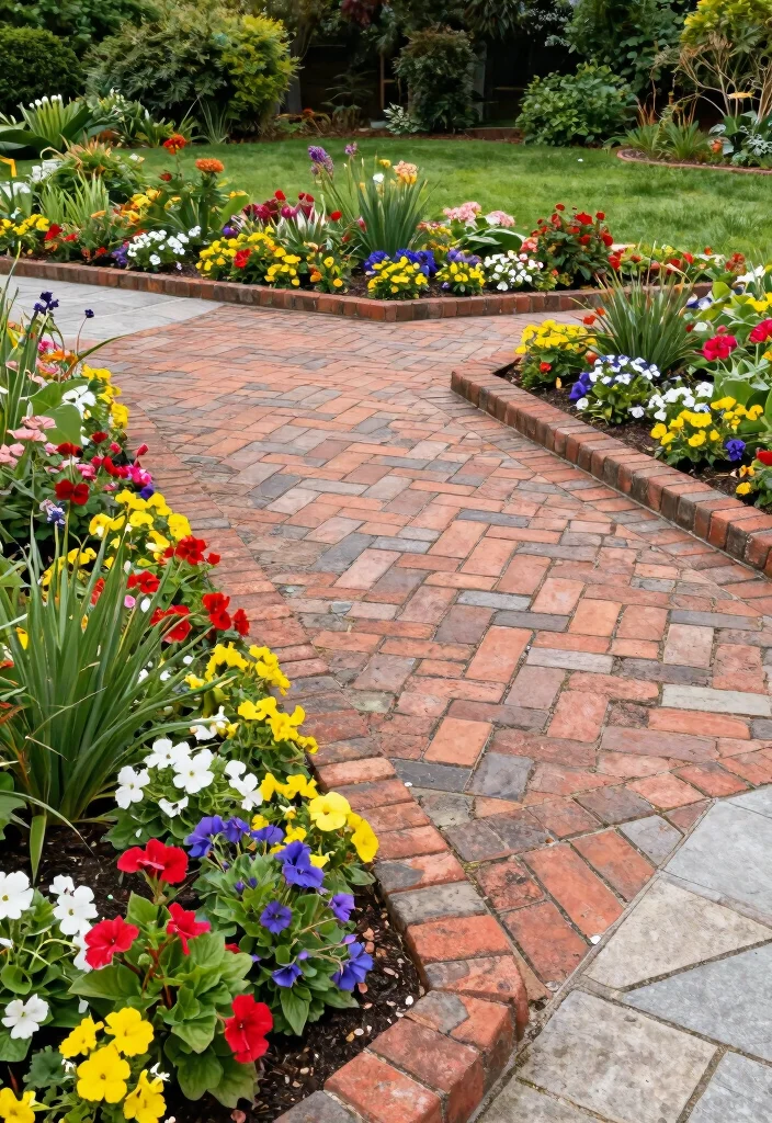 12 Brick Garden Bed Ideas for Classic Structure and Timeless Appeal - 9. Decorative Brick Patterns 1