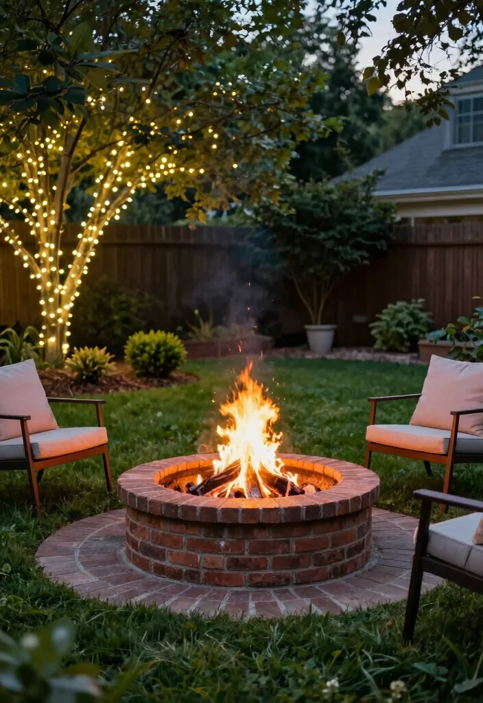 12 Brick Landscaping Ideas for Classic Structure and Timeless Appeal - 3. Brick Fire Pit 1