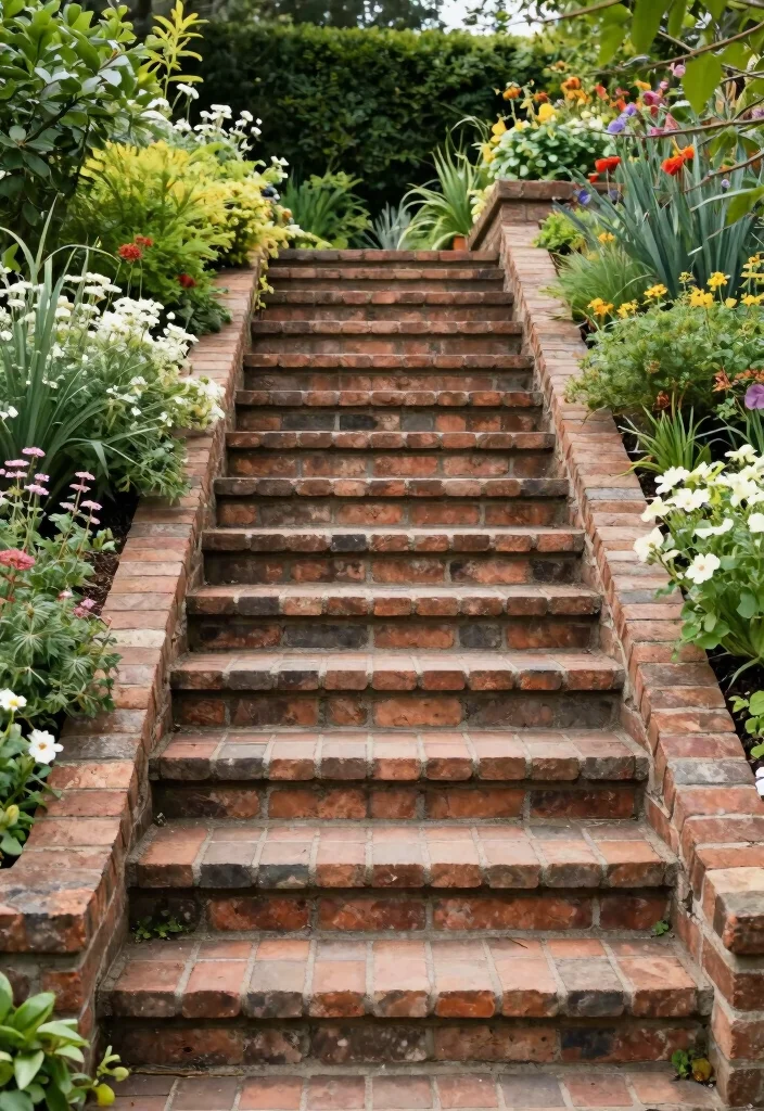 12 Brick Landscaping Ideas for Classic Structure and Timeless Appeal - 7. Brick Steps for Elevation 1