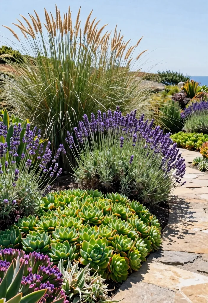 12 Coastal Landscaping Ideas for Breezy Salt Tolerant Outdoor Style 4 12 Coastal Landscaping Ideas for Breezy Salt Tolerant Outdoor Style - 4. Layer Your Plantings 1