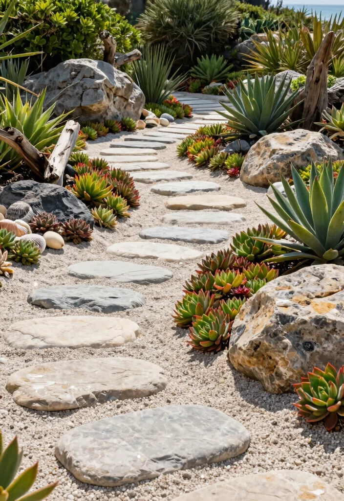 12 Coastal Landscaping Ideas for Breezy Salt Tolerant Outdoor Style 5 12 Coastal Landscaping Ideas for Breezy Salt Tolerant Outdoor Style - 5. Incorporate Decorative Stones and Gravel 1