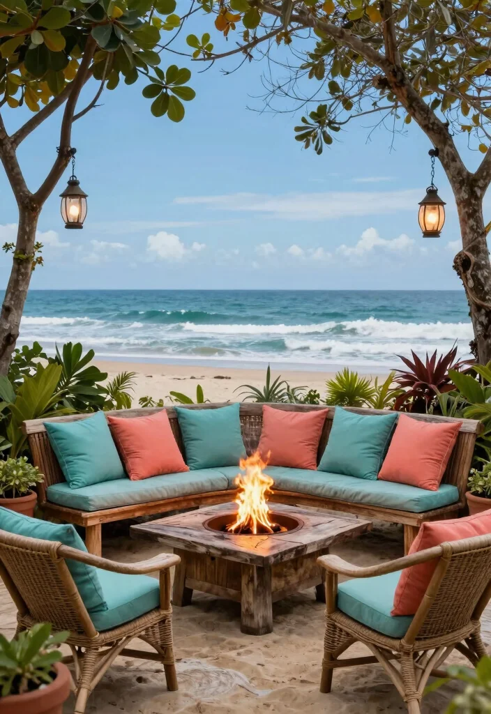 12 Coastal Landscaping Ideas for Breezy Salt Tolerant Outdoor Style 7 12 Coastal Landscaping Ideas for Breezy Salt Tolerant Outdoor Style - 7. Install a Beach-Inspired Seating Area 1