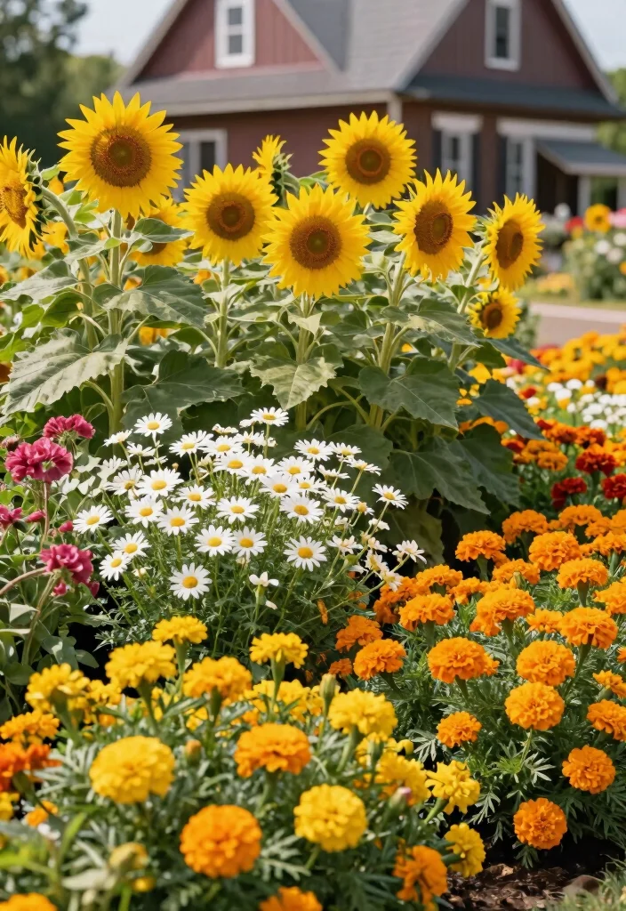 12 Country Farmhouse Landscaping Ideas for Rustic Charm and Curb Appeal 9 12 Country Farmhouse Landscaping Ideas for Rustic Charm and Curb Appeal - 9. Add Color with Flower Beds 1