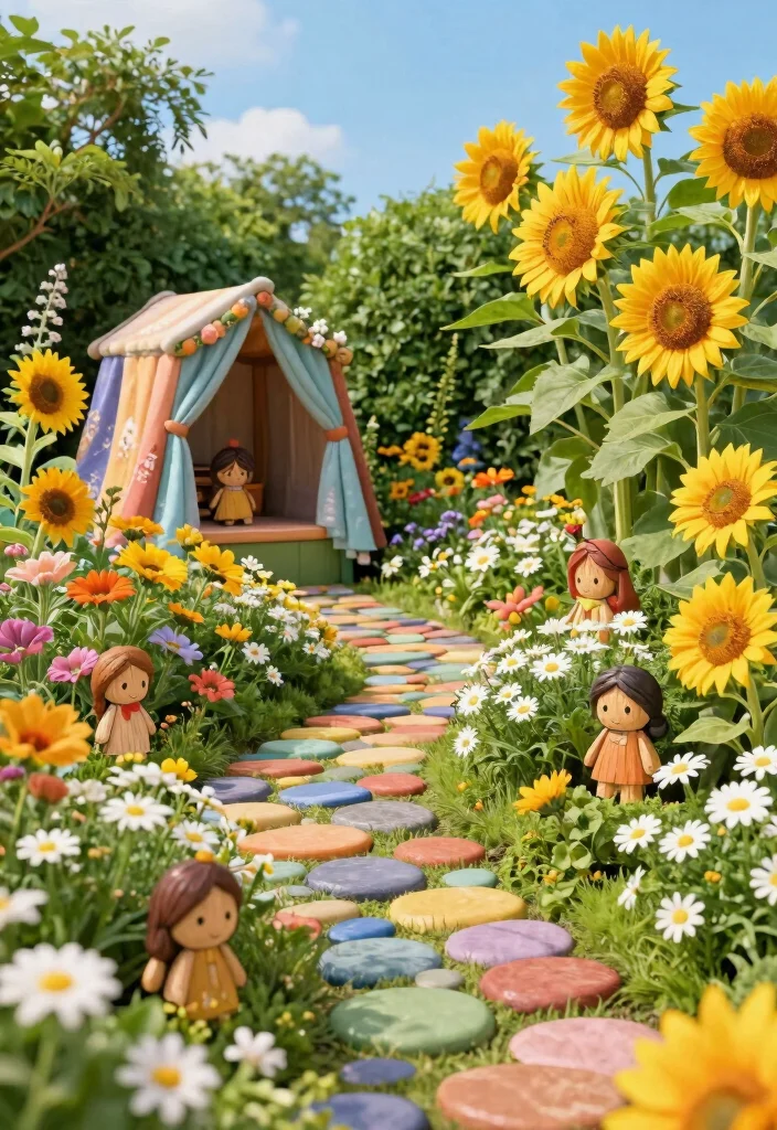 12 Cute Flower Bed Ideas for Playful, Charming, and Eye-Catching Gardens - 3. Storybook Flower Bed 1