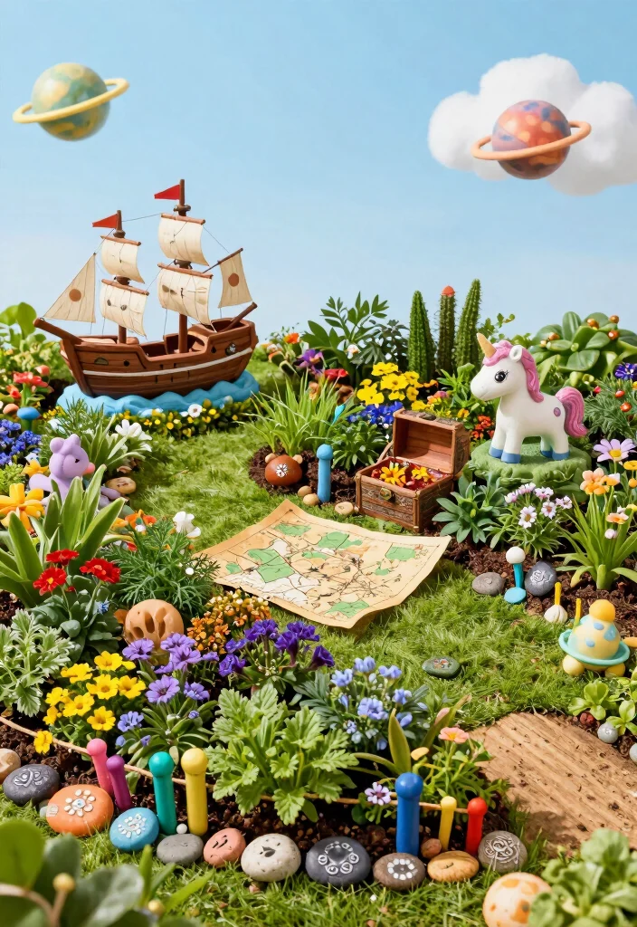 12 Cute Flower Bed Ideas for Playful, Charming, and Eye-Catching Gardens - 5. Themed Miniature Gardens 1