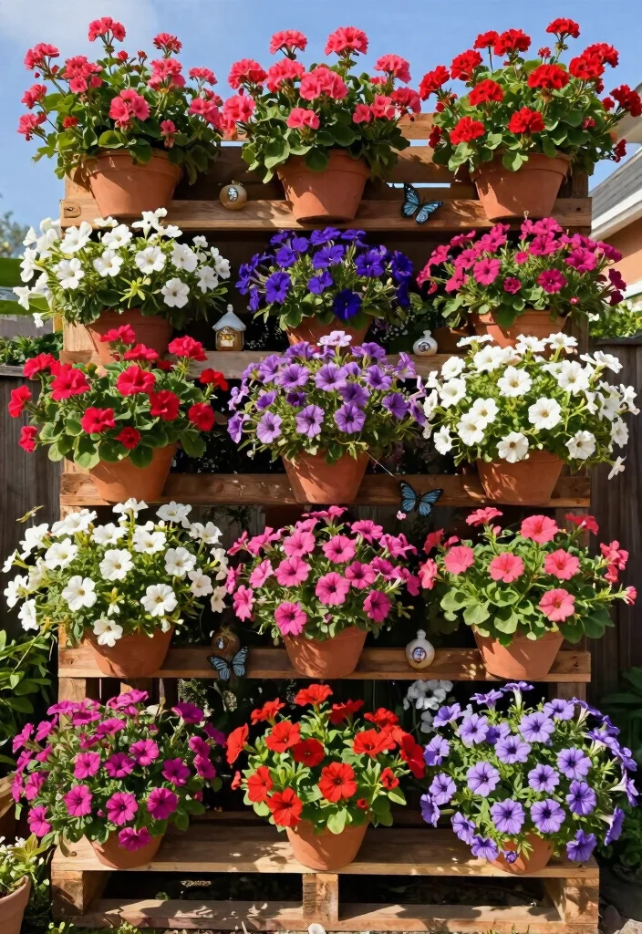 12 Cute Flower Bed Ideas for Playful, Charming, and Eye-Catching Gardens - 7. Vertical Flower Wall 1