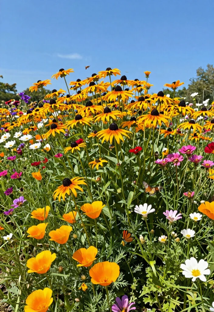 12 Front Flower Bed Ideas Full Sun for Bright Colorful Plant Displays 3 12 Front Flower Bed Ideas Full Sun for Bright Colorful Plant Displays - 3. Colorful Wildflower Mix 1