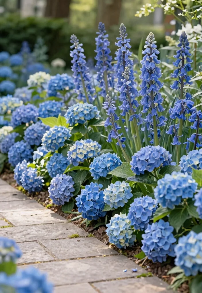 12 Front Flower Bed Ideas for Beautiful Welcoming Curb Appeal - 6. Monochromatic Magic 1