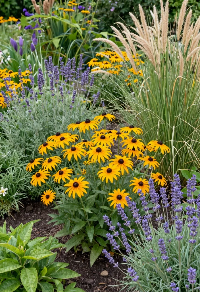 12 Front Garden Bed Ideas for Polished Neat and Inviting Entryways - 12. Low-Care Flower Beds 1