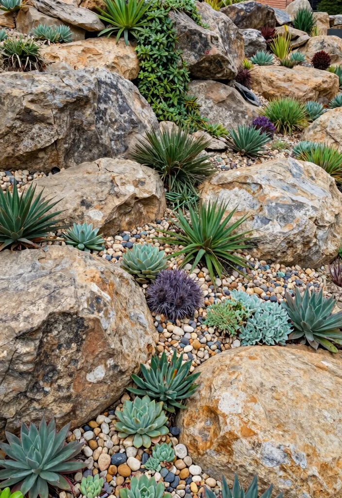 12 Front Garden Bed Ideas for Polished Neat and Inviting Entryways - 2. Rock Garden Wonders 1