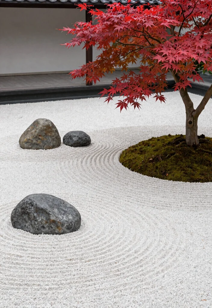 12 Front Garden Bed Ideas for Polished Neat and Inviting Entryways - 5. Minimalist Zen Gardens 1