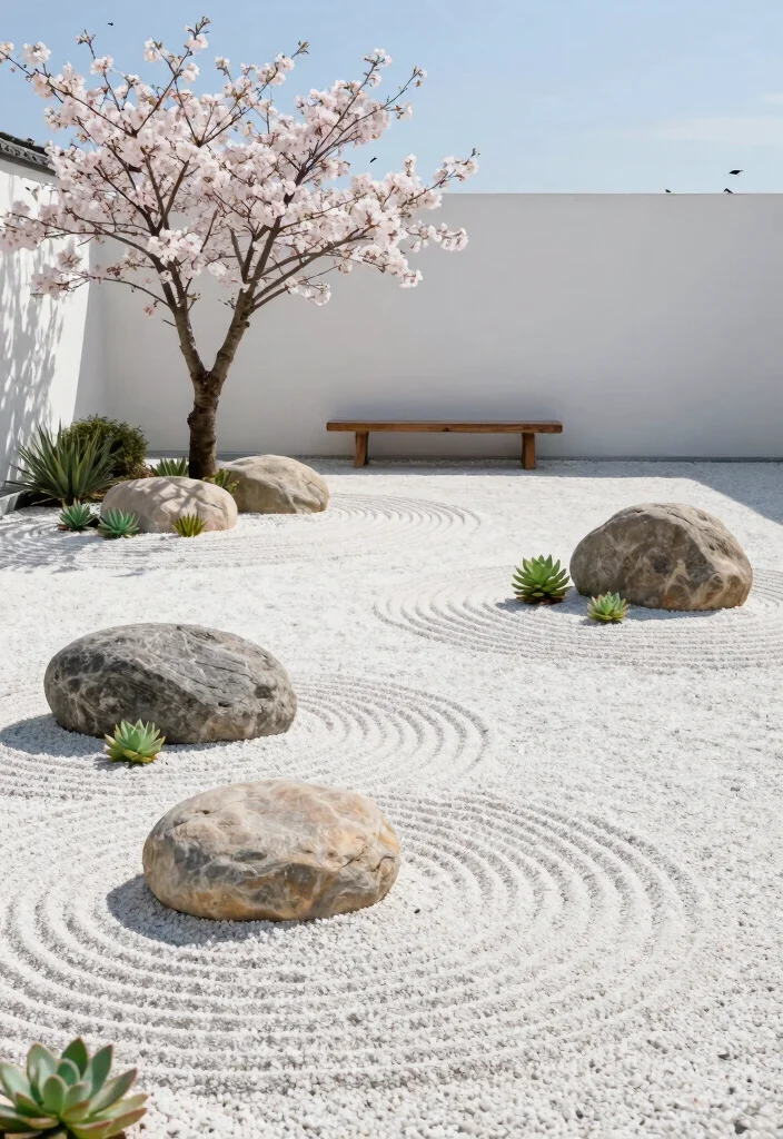 12 Front Yard Landscaping Ideas with Rocks for Low Water Easy Care Design - 1. Zen Rock Garden 1