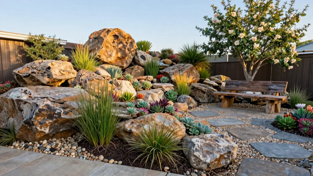 12 Front Yard Landscaping Ideas with Rocks for Low Water Easy Care Design